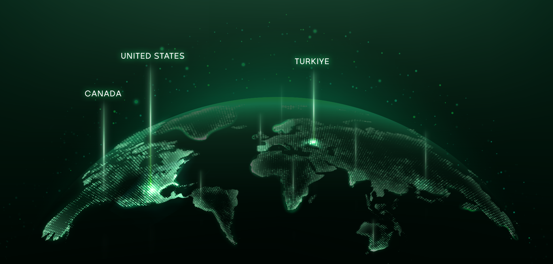 Global architectural services map showcasing Kerpoo Studio's worldwide expertise.