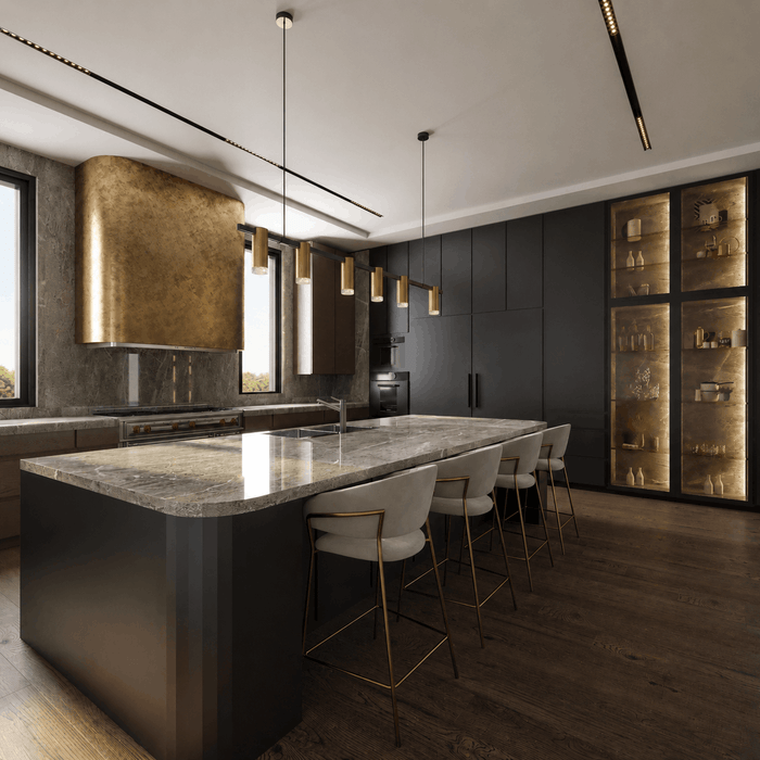 ["Modern kitchen rendering with sleek cabinets", "Modern kitchen interior design rendering", "Luxury kitchen interior design rendering", "Minimal kitchen interior design rendering", "Minimal kitchen rendering with clean simple design"]