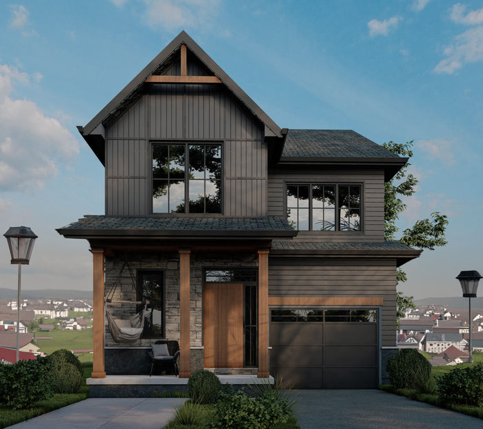 ["Farmhouse cabin exterior design rendering", "Rustic cabin exterior design rendering", "Rustic cottage exterior design rendering", "Farmhouse cottage exterior design rendering", "Farmhouse duplex exterior design rendering"]