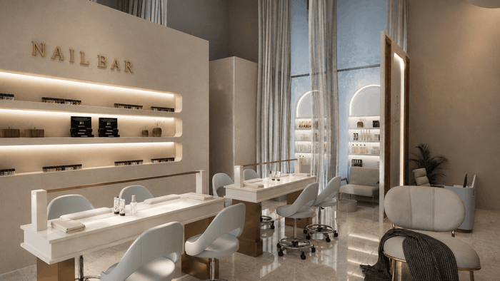 ["Beauty salon interior design rendering", "Modern beauty salon interior rendering", "Beauty salon rendering with stylish seating layout", "Luxury beauty salon interior design rendering", "Salon interior rendering with functional styling stations"]