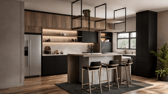 ["Modern kitchen interior design rendering", "Modern kitchen rendering with sleek cabinets", "Townhouse kitchen interior design rendering", "Bungalow kitchen rendering with cozy layout", "Bungalow kitchen interior design rendering"]