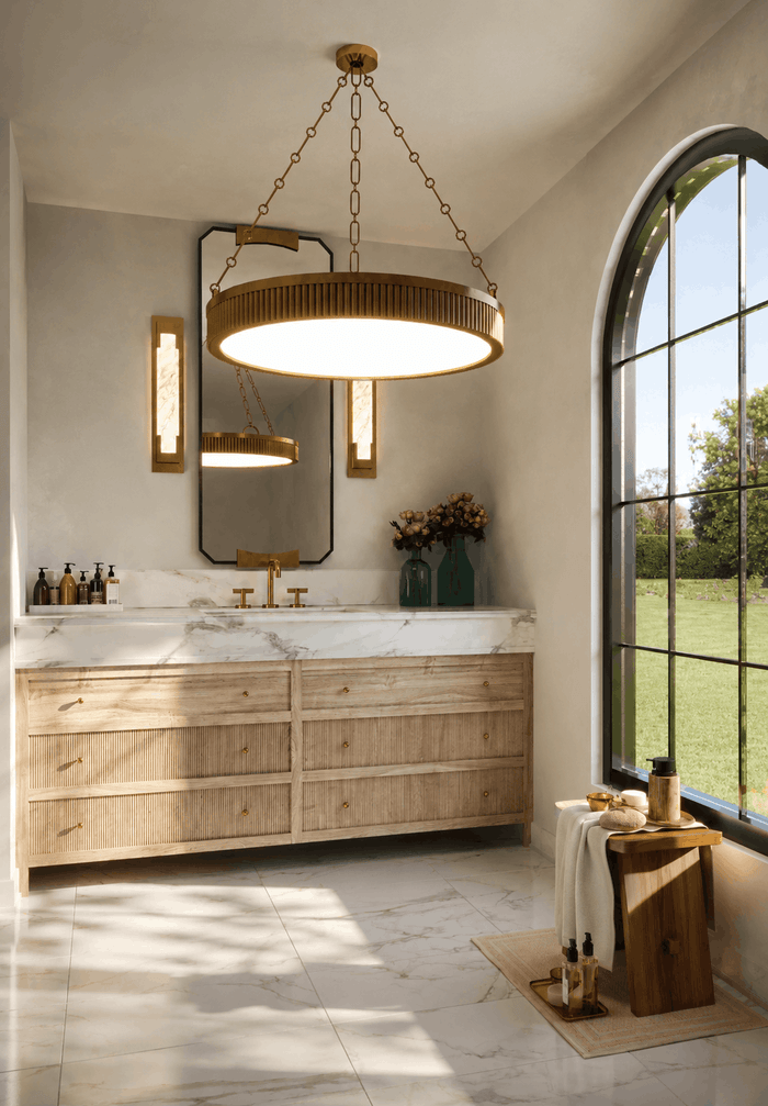 ["Farmhouse master bathroom interior design rendering", "Modern master bathroom rendering with sleek finishes", "Townhouse master bathroom interior design rendering", "Bungalow master bathroom interior design rendering", "Mansion master bathroom rendering with luxury interior design"]