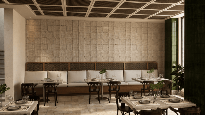 ["Restaurant interior design rendering", "Restaurant and coffee shop interior rendering", "Modern restaurant interior rendering", "Restaurant interior rendering with stylish seating layout", "Restaurant interior rendering with functional dining layout"]