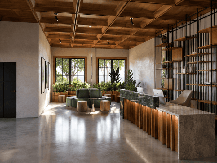 ["Commercial interior design rendering", "Commercial space interior rendering", "Commercial property interior design rendering", "Modern commercial interior design rendering", "Commercial interior rendering with stylish workspace design"]