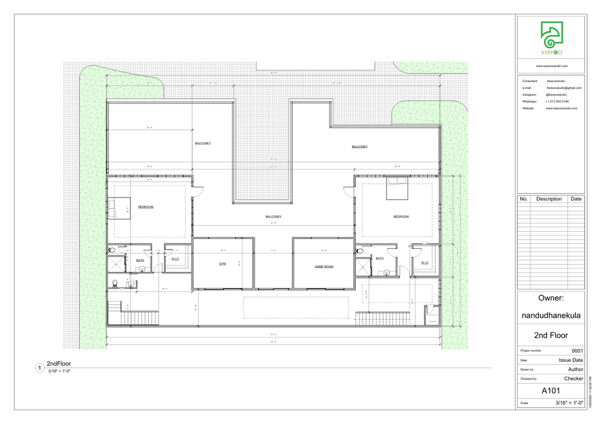 Technical drawings service, second-floor plan, bedroom layout, game room design, balcony floor plan