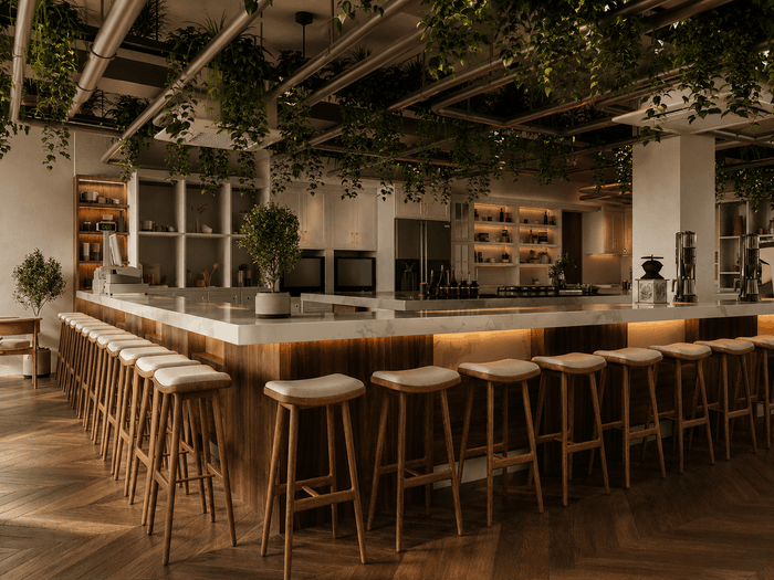 ["Coffee shop interior design rendering", "Modern coffee shop interior rendering", "Coffee shop interior rendering with cozy modern design", "Coffee shop interior rendering with clean inviting atmosphere"]