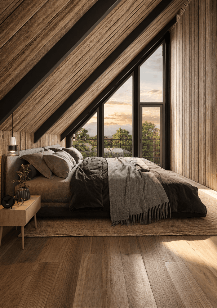 ["Duplex master bedroom rendering with open modern layout", "Mansion master bedroom rendering with luxury interior design", "Farmhouse master bedroom rendering with rustic cozy details", "Farmhouse master bedroom interior design rendering", "Cottage master bedroom rendering with cozy rustic style", "Cabin master bedroom interior design rendering", "Farmhouse master bedroom rendering with cozy wooden details", "Rustic master bedroom interior design rendering"]