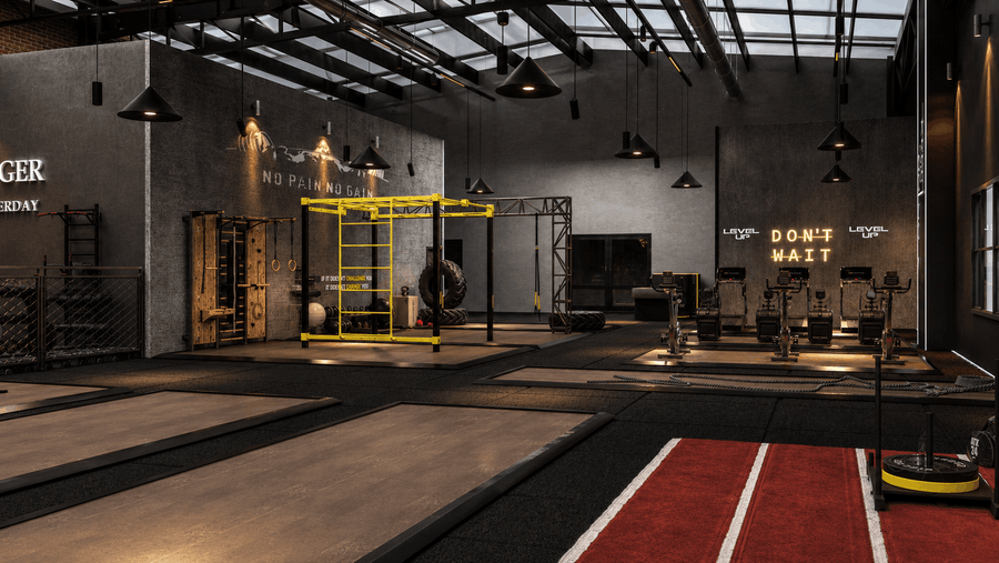 ["gym design", "gym interior", "modern gym interior design", "gym rendering"]