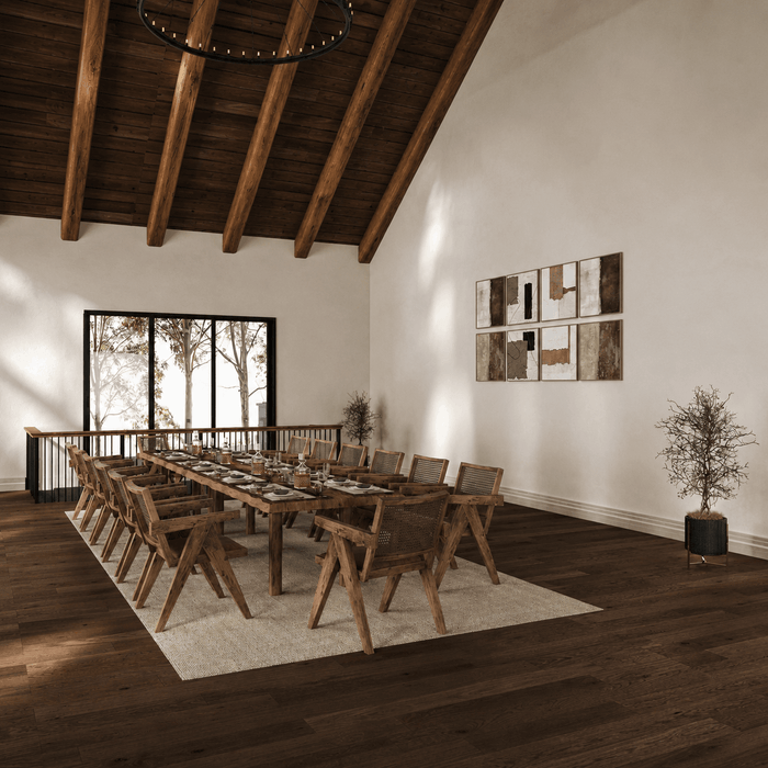 ["Rustic dining room rendering with natural wood details", "Rustic dining room interior design rendering", "Townhouse dining room interior design rendering", "rustic Villa dining room interior design rendering", "Mediterranean dining room rendering with warm tones"]