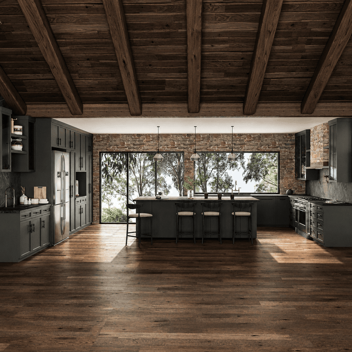 ["Farmhouse kitchen interior design rendering", "Farmhouse kitchen rendering with rustic details", "Bungalow kitchen interior design rendering", "Rustic kitchen rendering with natural wood details", "Rustic kitchen interior design rendering"]