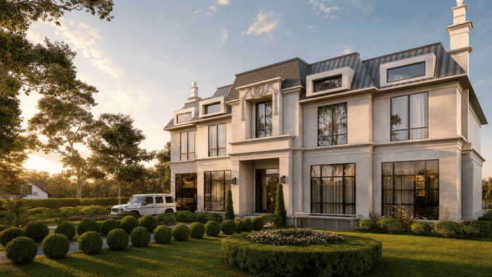 ["Luxury villa exterior design rendering", "Luxury mansion exterior design rendering", "Luxury townhouse exterior design rendering", "Luxury duplex exterior design rendering", "Modern mansion exterior design rendering", "Modern townhouse exterior design rendering"]