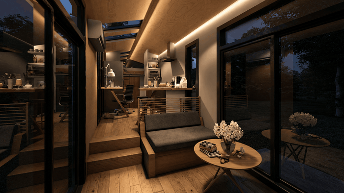["mobile house design", "tiny house design", "tiny house rendering", "tiny house interior", "mobile home interior"]