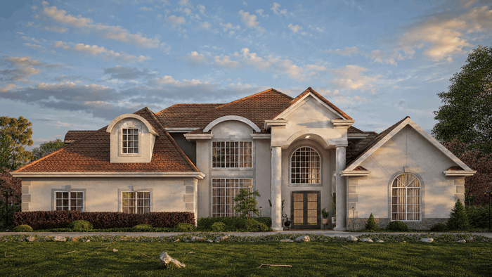 ["Mediterranean townhouse exterior design rendering", "Mediterranean duplex exterior design rendering", "Mediterranean villa exterior design rendering", "Mediterranean mansion exterior design rendering"]