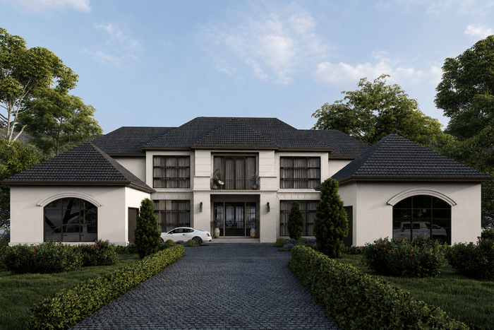 ["Rustic mansion exterior design rendering", "Luxury townhouse exterior design rendering", "Rustic duplex exterior design rendering", "Rustic townhouse exterior design rendering", "Farmhouse townhouse exterior design rendering"]
