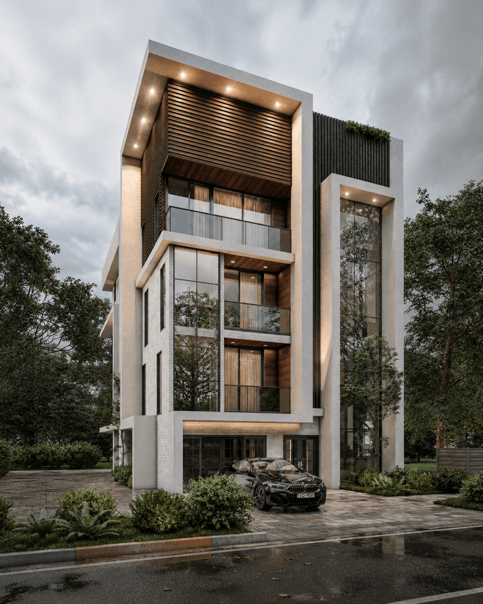["Modern apartment exterior design rendering", "Luxury apartment exterior design rendering", "Minimal apartment exterior design rendering"]