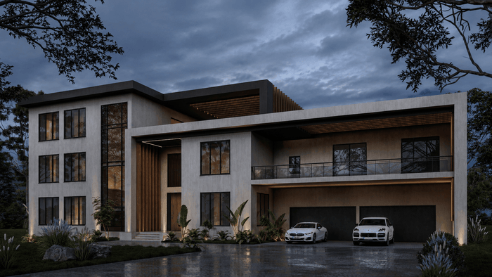 ["Modern townhouse exterior design rendering", "Minimal townhouse exterior design rendering", "Minimal duplex exterior design rendering", "Modern duplex exterior design rendering", "Luxury bungalow exterior design rendering", "Modern villa exterior design rendering", "Minimal villa exterior design rendering", "Minimal mansion exterior design rendering"]