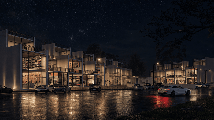 ["Modern commercial building exterior rendering", "Commercial exterior design rendering", "office exterior design rendering", "Commercial property exterior rendering with modern design"]