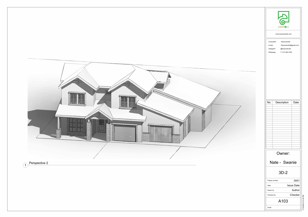 Exterior modeling service, angled 3D house perspective, two story residential house model, suburban exterior concept, architectural design