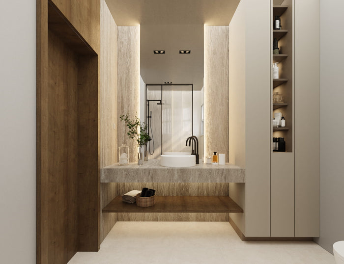 ["Minimal master bathroom interior design rendering", "Minimal master bathroom rendering with clean simple design", "Luxury master bathroom rendering with elegant premium finishes", "Luxury master bathroom interior design rendering", "Modern master bathroom rendering with sleek finishes", "Modern master bathroom interior design rendering"]