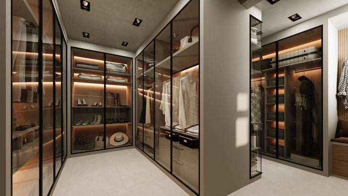 ["Closet interior design rendering", "Walk-in closet interior rendering", "Closet rendering with modern shelving and wardrobe layout", "Modern closet interior rendering", "Luxury closet interior design rendering"]
