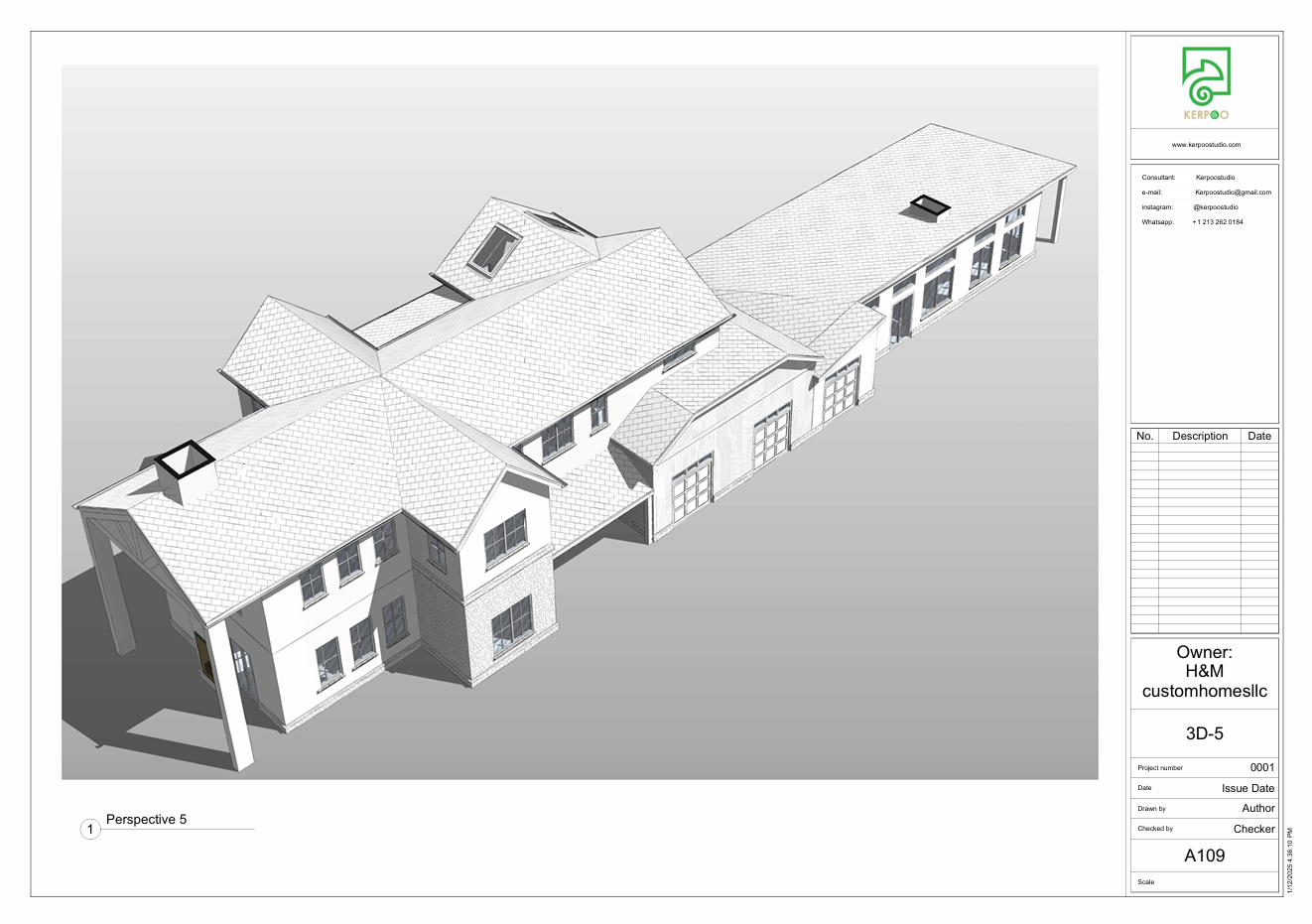 3D modeling service, aerial house model, residential building layout, complex roof design, architectural 3D model