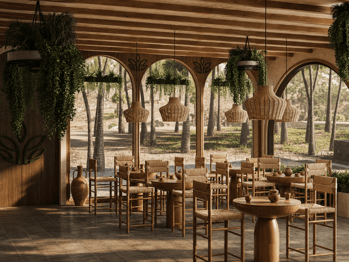 ["Restaurant interior design rendering", "Coffee shop interior design rendering", "Restaurant interior rendering with stylish seating layout", "Coffee shop interior rendering with cozy modern design", "Coffee shop interior rendering with clean inviting atmosphere", "Restaurant and coffee shop rendering with modern furniture and finishes"]